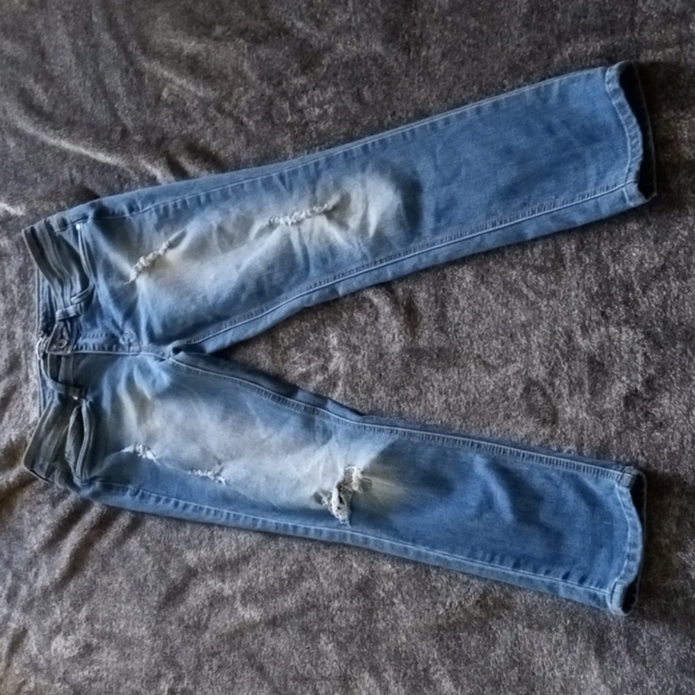 Dollhouse Charley distressed five pocket jeans